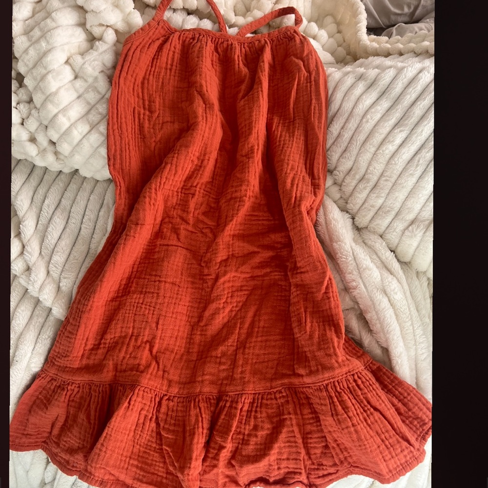 Kids Orange Sleeveless Dress
